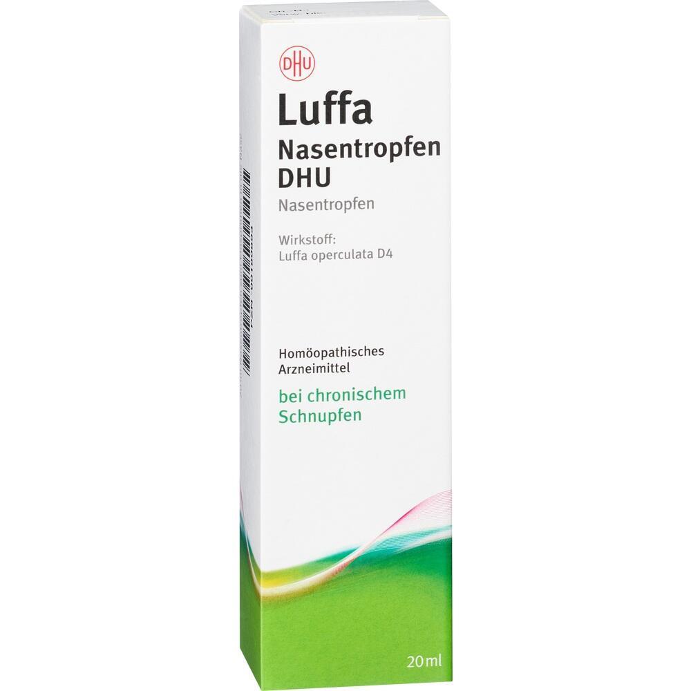 Verpackung von Luffa Nasentropfen f&uuml;r chronischen Schnupfen, hom&ouml;opathisch.