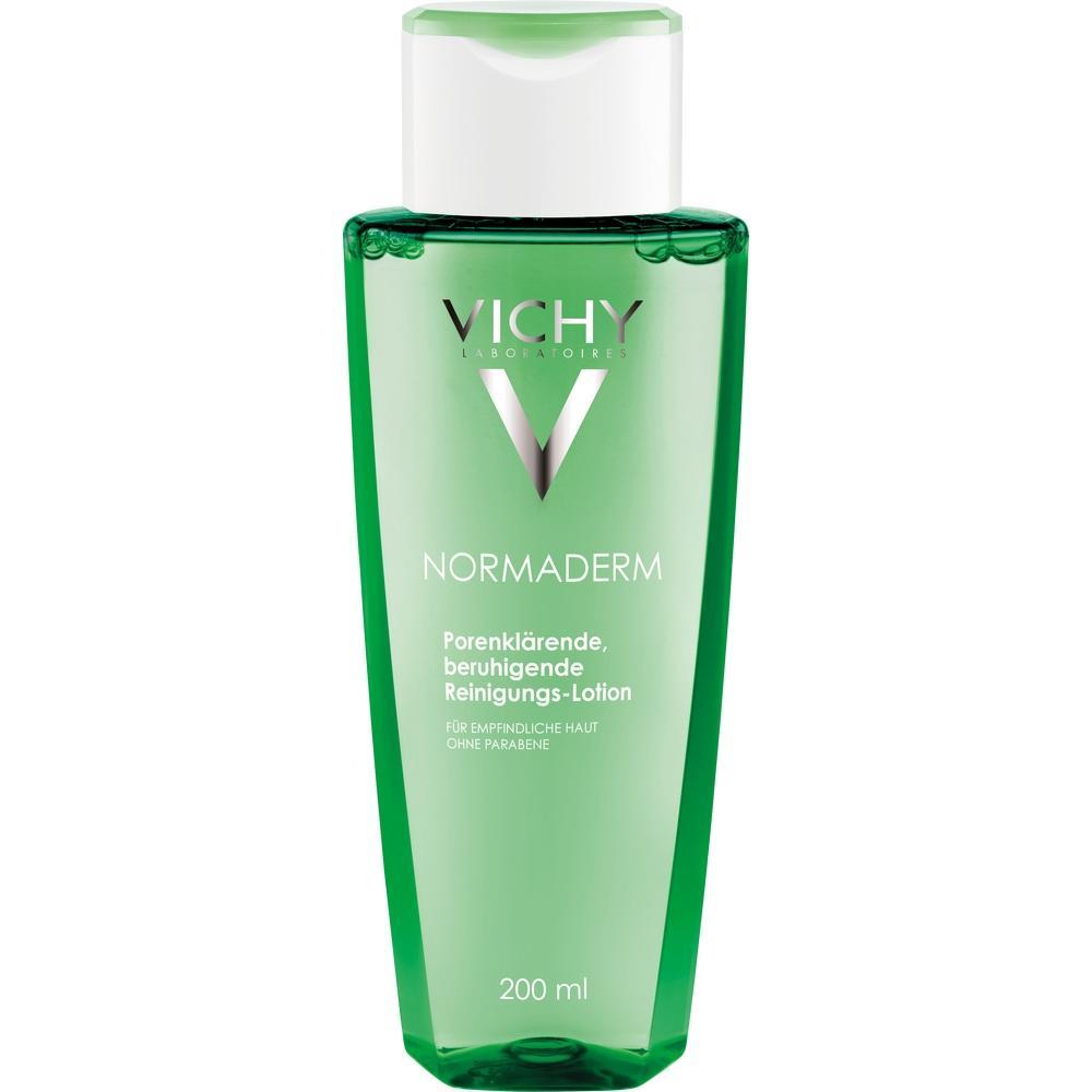 Gr&uuml;ne Flasche mit Reinigungs-Lotion, geeignet f&uuml;r empfindliche Haut.
