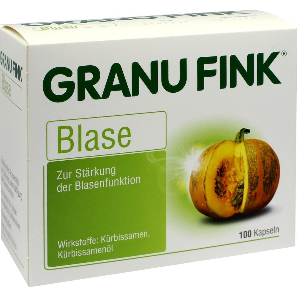 Schachtel mit 100 Kapseln zur Unterst&uuml;tzung der Blasenfunktion, mit K&uuml;rbis abgebildet.
