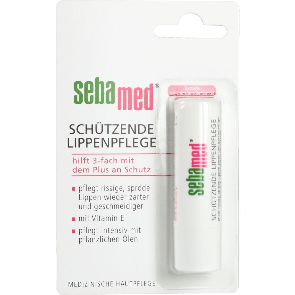 Ein Lippenpflegestift von Sebamed in wei&szlig;er Verpackung.