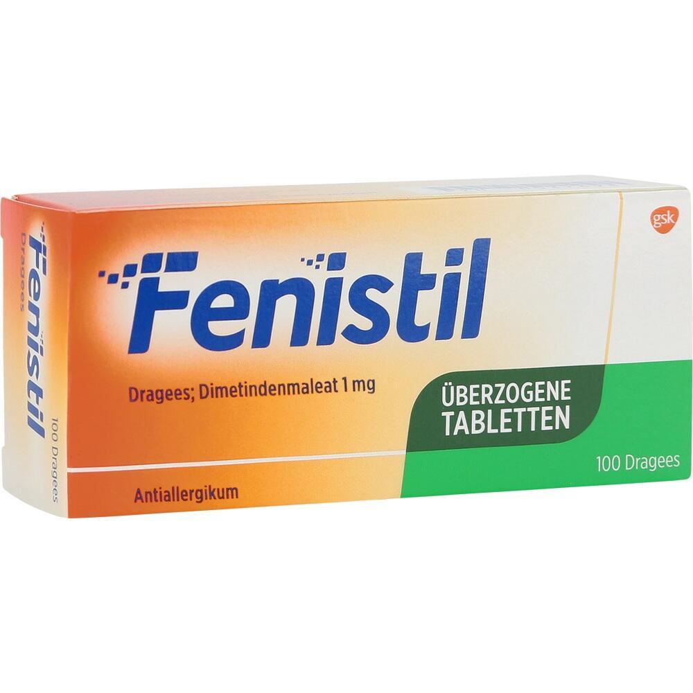Eine Medikamentenverpackung mit der Aufschrift "Fenistil" und "Antiallergikum".