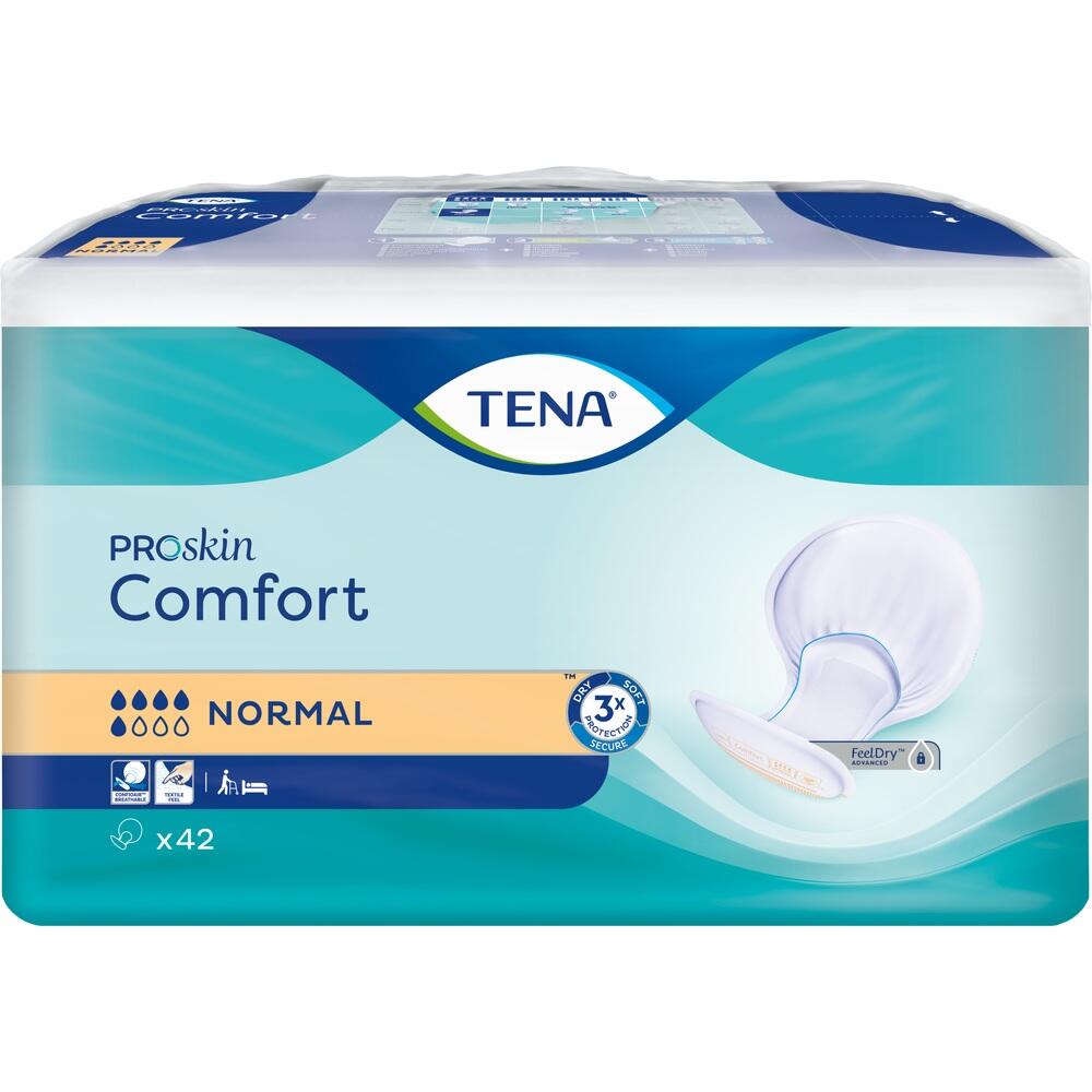 Eine Packung TENA ProSkin Comfort Inkontinenzeinlagen f&uuml;r normale Anwendungen.