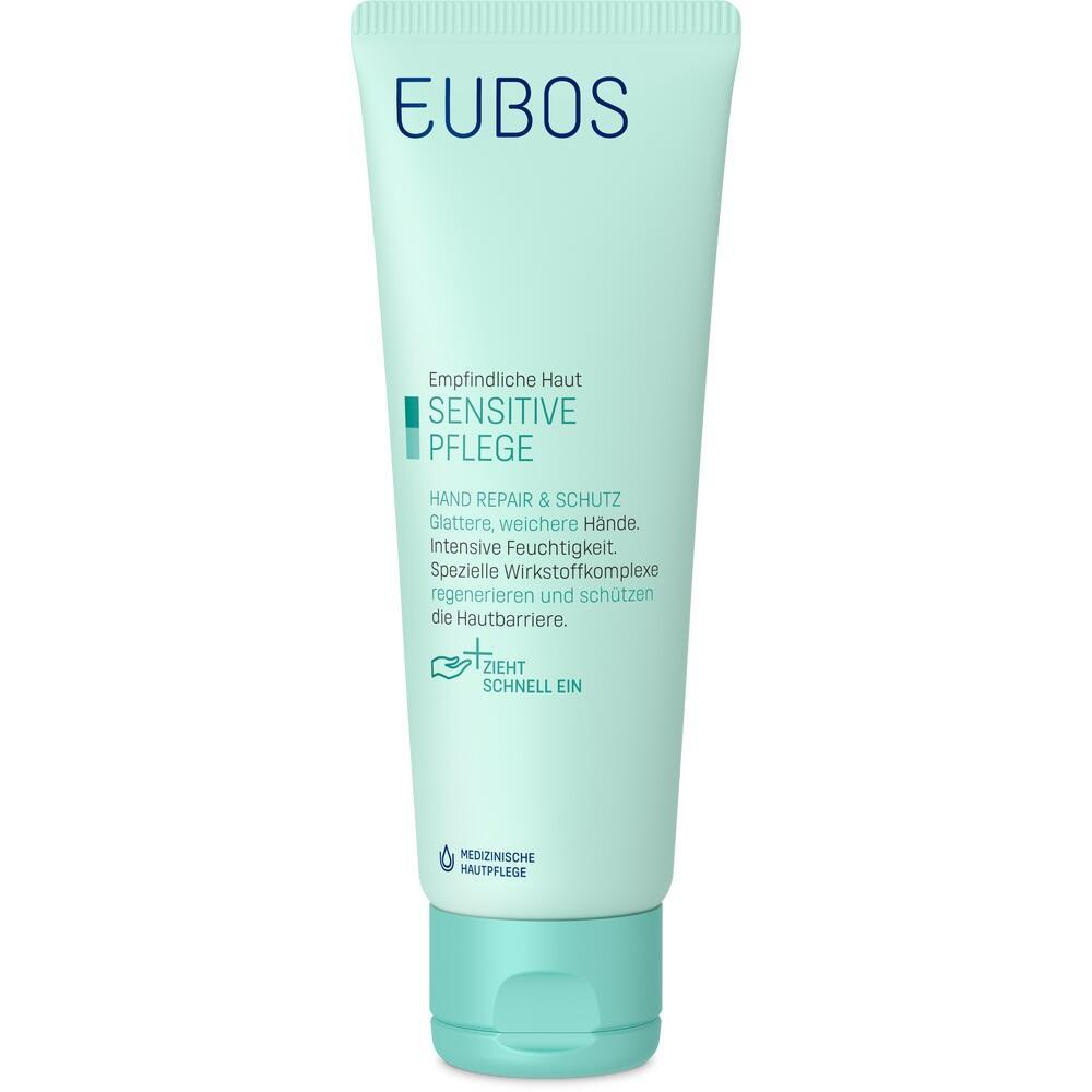 Gr&uuml;ne Tube mit Handcreme f&uuml;r sensible Haut von Eubos.