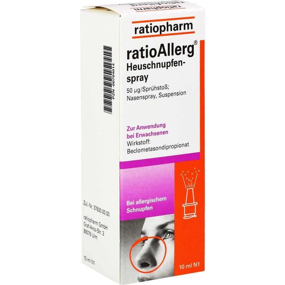 Packung eines Nasensprays gegen Heuschnupfen f&uuml;r Erwachsene.