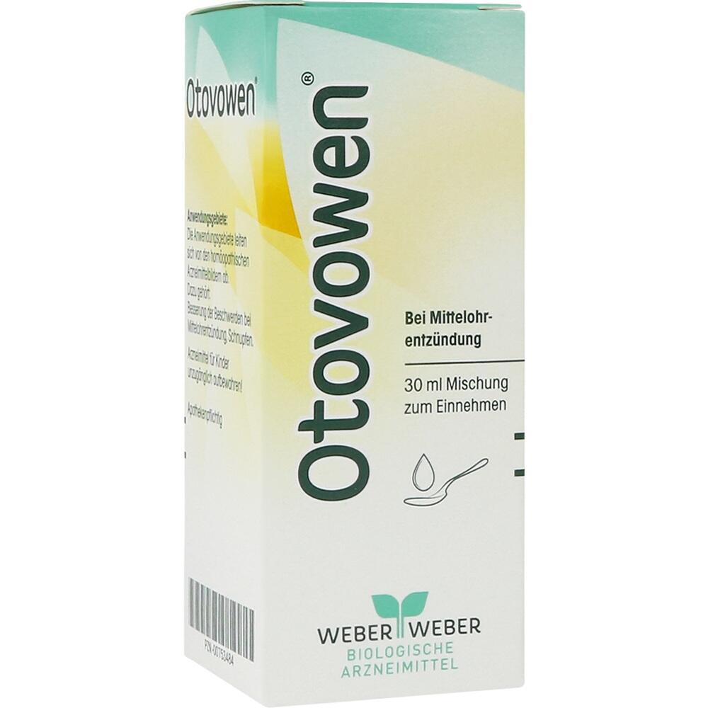 Eine Packung Otovowen, ein Mittel gegen Mittelohrentz&uuml;ndung.