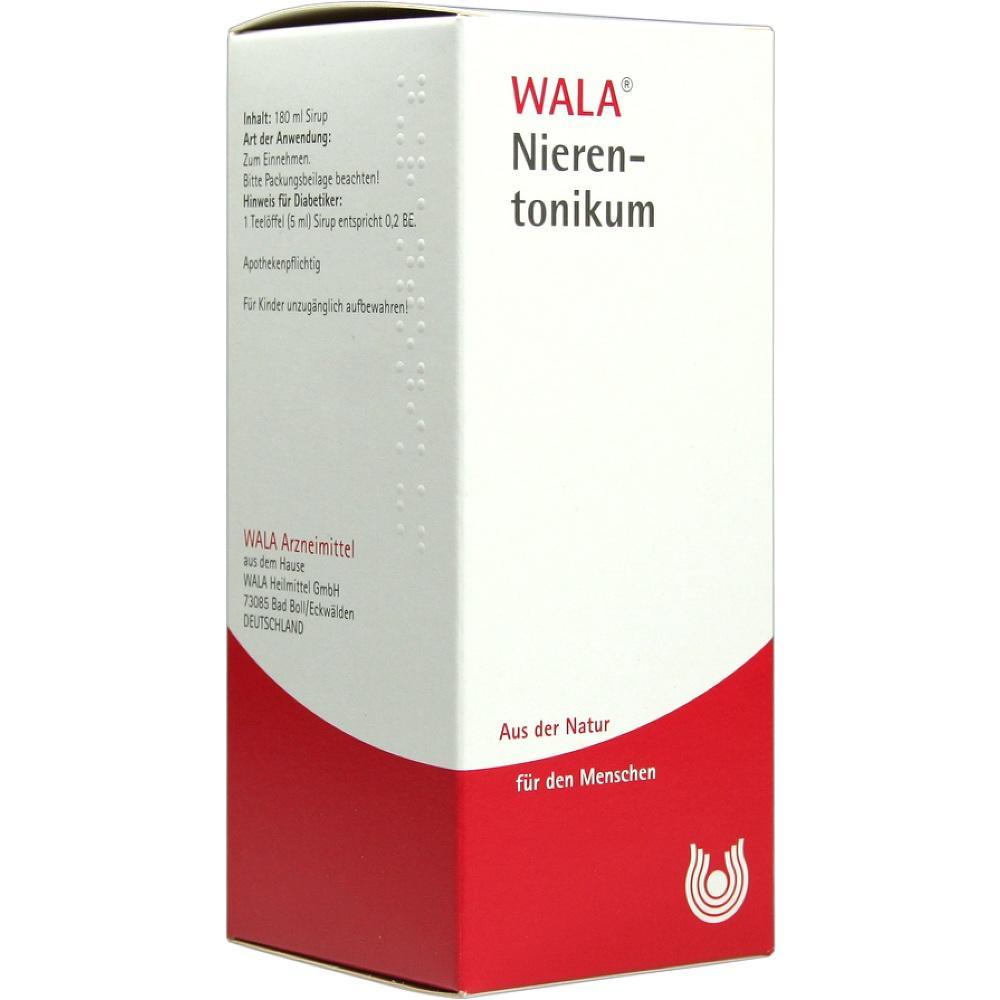 Wei&szlig;e und rote Verpackung eines Nierentonikums von WALA.