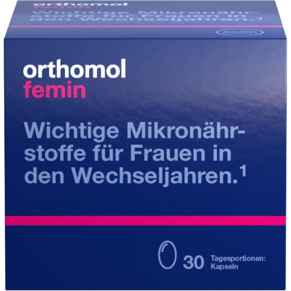 Blau-lila Verpackung von Mikron&auml;hrstoffen f&uuml;r Frauen in den Wechseljahren.