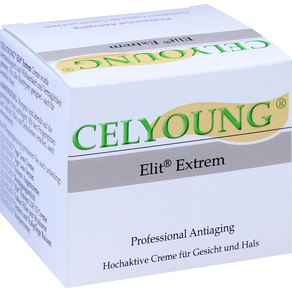 Eine wei&szlig;e Schachtel mit der Aufschrift "CELYOUNG Elit Extrem".