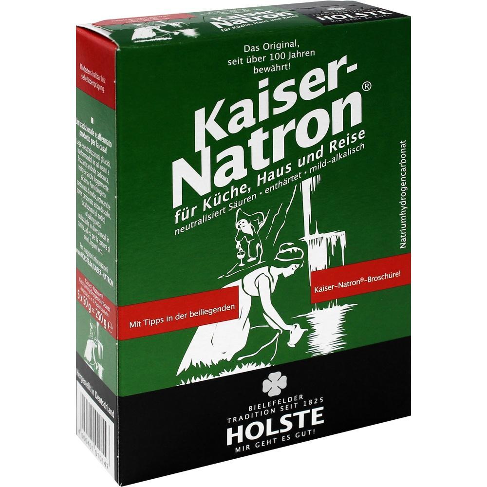 Gr&uuml;ne Packung Kaiser-Natron f&uuml;r K&uuml;che, Haus und Reise.