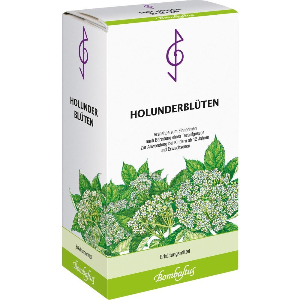 Eine Packung Holunderbl&uuml;ten-Tee von Bombastus gegen Erk&auml;ltungen.