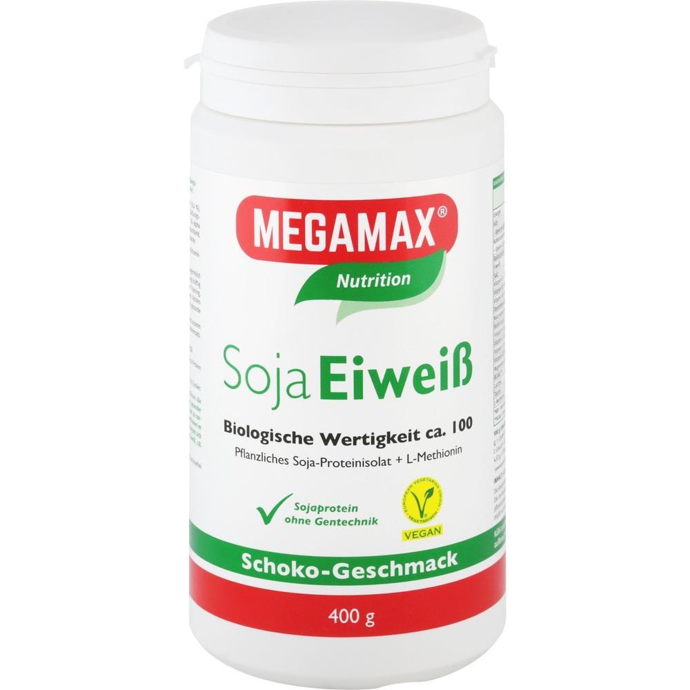 Dose mit Soja-Eiwei&szlig;pulver im Schoko-Geschmack, vegan und gentechnikfrei.