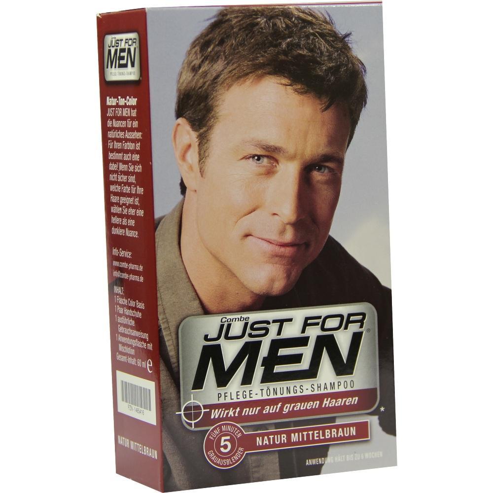 Eine Packung mit Haarf&auml;rbemittel f&uuml;r M&auml;nner in der Farbe "Natur Mittelbraun".