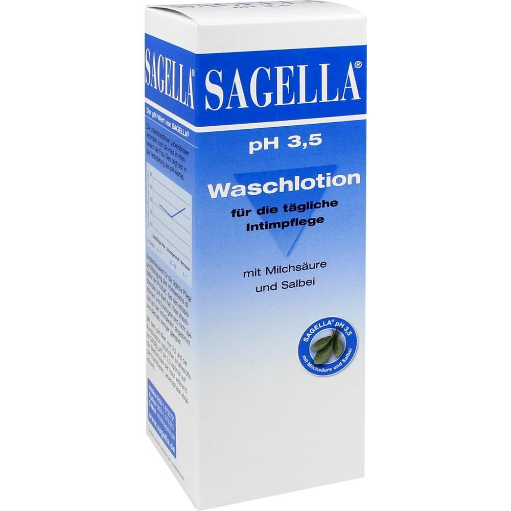 Verpackung einer Waschlotion f&uuml;r die t&auml;gliche Intimpflege, pH 3,5, mit Milchs&auml;ure und Salbei.