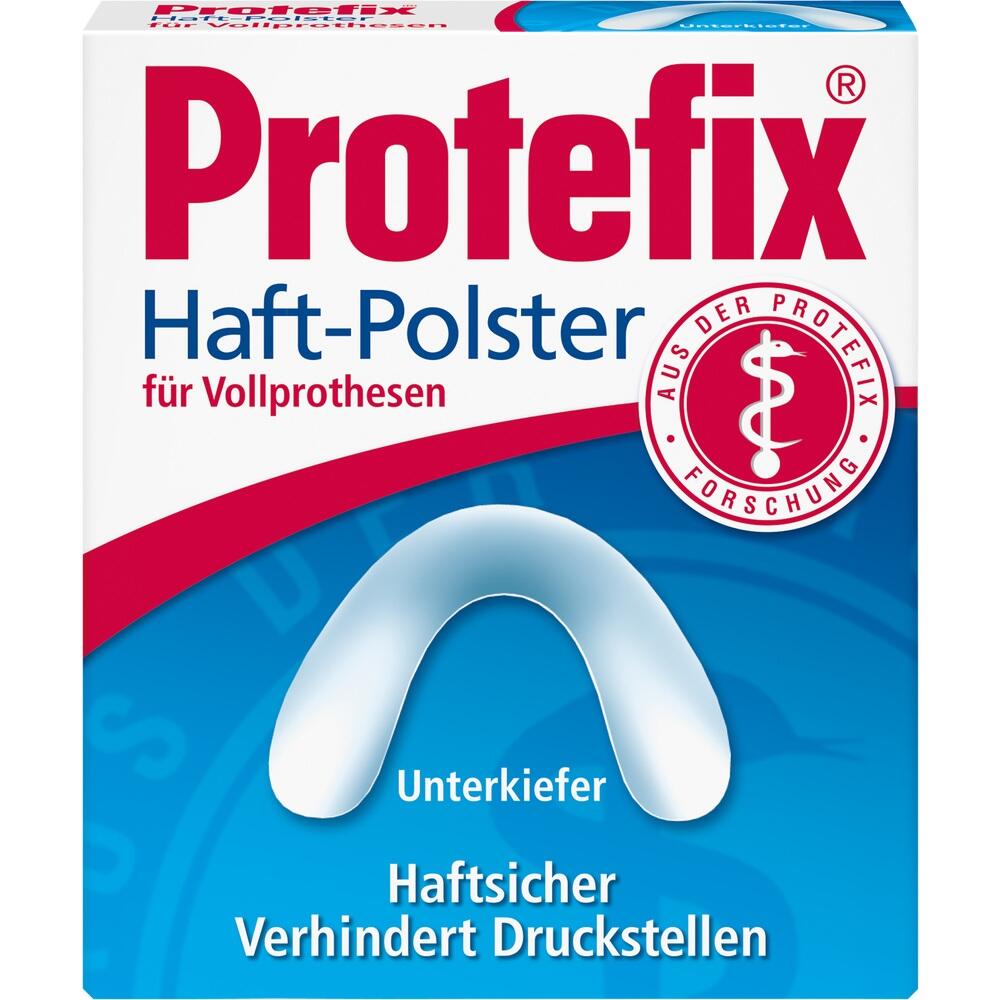 Verpackung von Protefix Haft-Polstern f&uuml;r Vollprothesen im Unterkiefer.