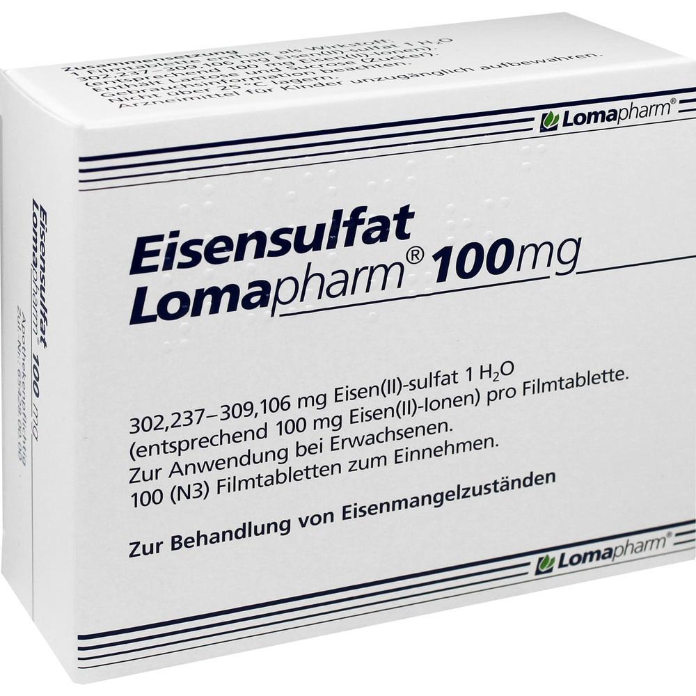 Eine Packung mit Eisenpr&auml;paraten zur Behandlung von Eisenmangelzust&auml;nden.