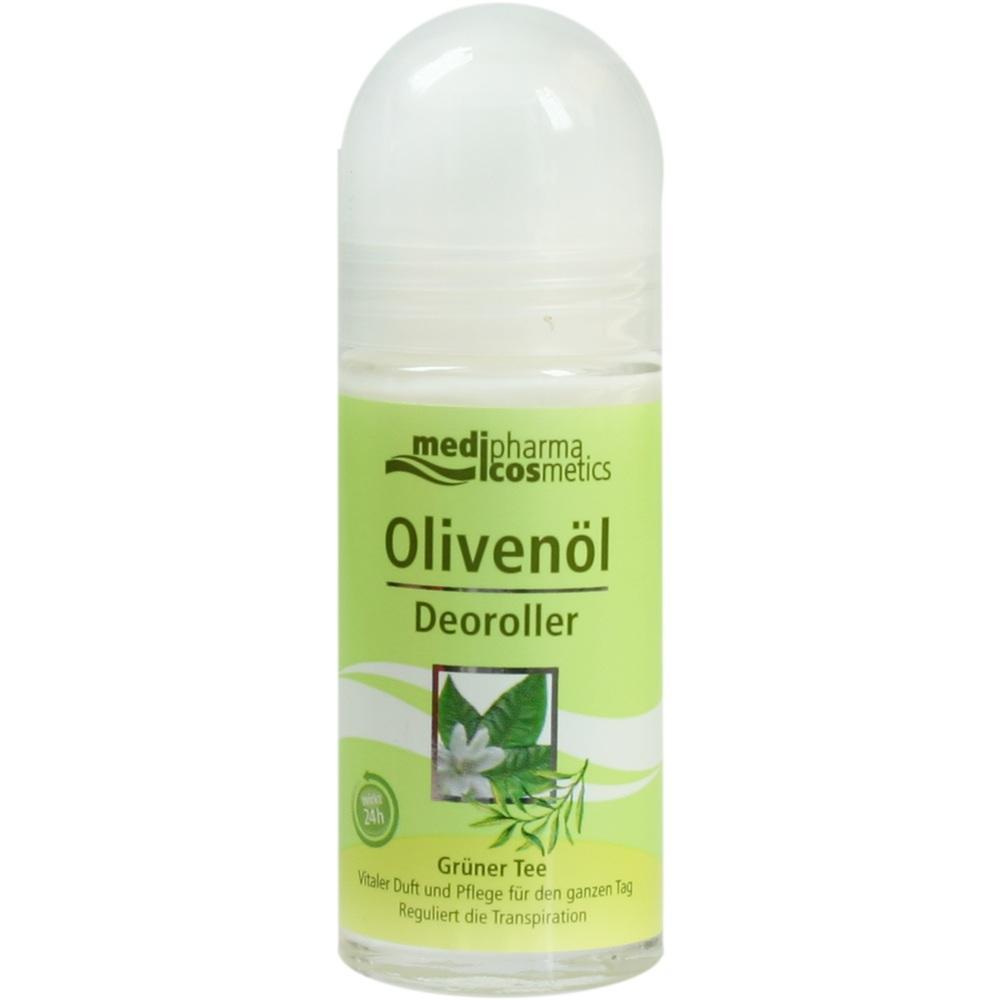 Gr&uuml;ner Oliven&ouml;l-Deoroller mit gr&uuml;nem Tee f&uuml;r lange Frische.