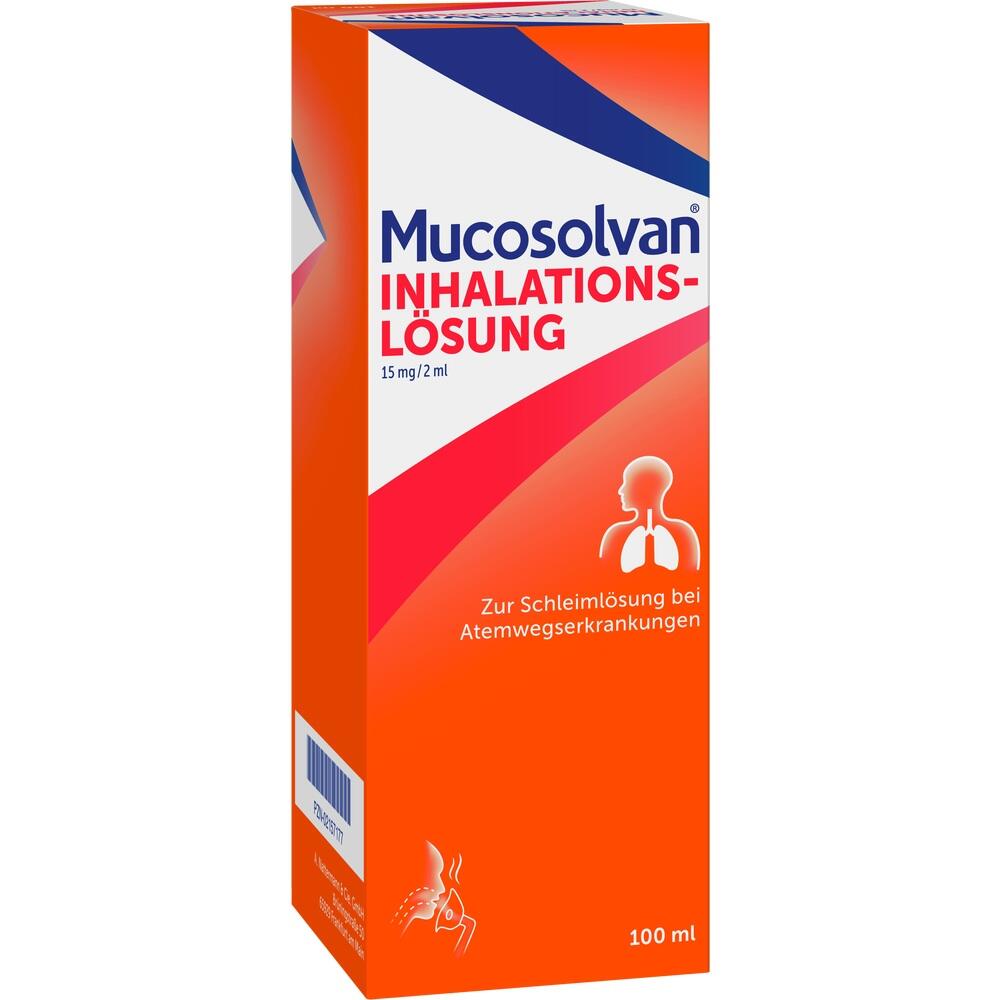 Orange-wei&szlig;e Verpackung einer Inhalationsl&ouml;sung f&uuml;r Atemwegserkrankungen.