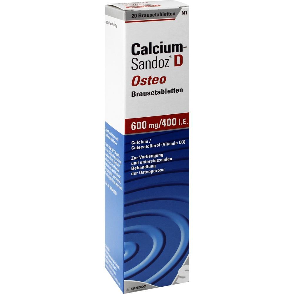 Eine Packung Calcium-Brausetabletten gegen Osteoporose.