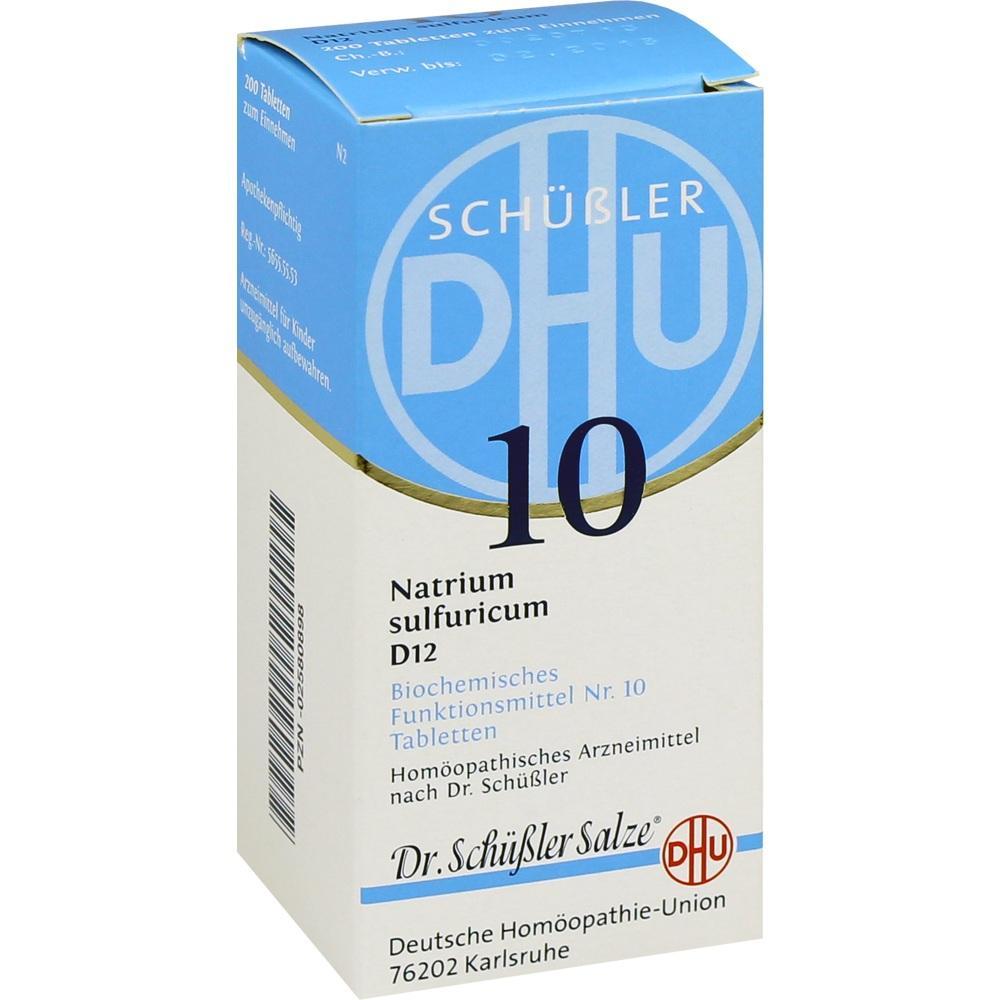 Eine Packung Sch&uuml;&szlig;ler-Salze Nr. 10, Natrium sulfuricum D12 Tabletten.