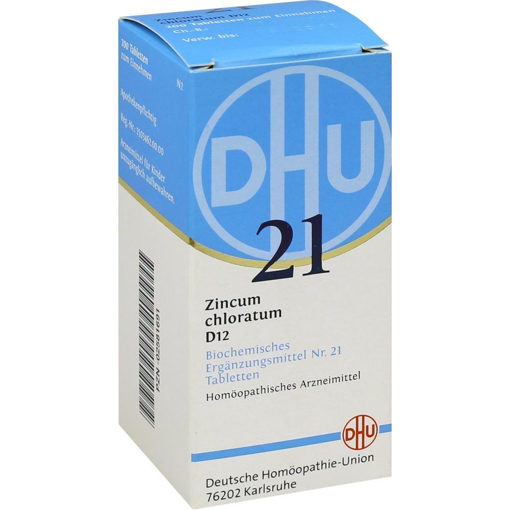 Eine Packung hom&ouml;opathischer Tabletten von DHU mit der Nummer 21.