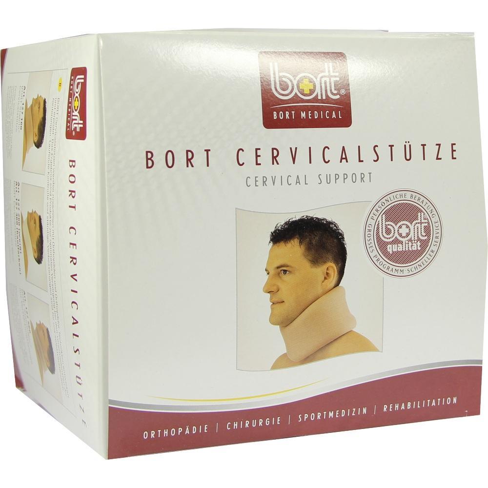Eine Verpackung zeigt eine Halsstütze von Bort für den Nacken.