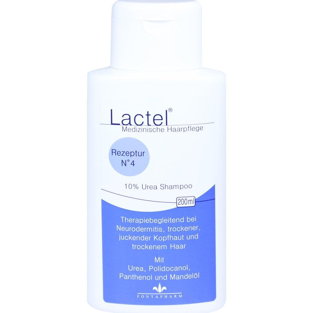 Eine weiße Flasche Shampoo gegen trockene, juckende Kopfhaut.