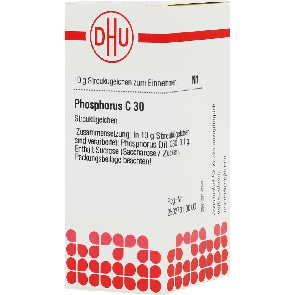 Weiße Arzneimittel-Schachtel mit der Aufschrift "Phosphorus C 30".