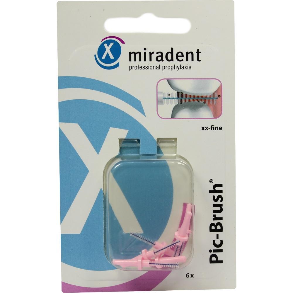 Verpackung von Interdentalb&uuml;rsten in Pink und Blau.