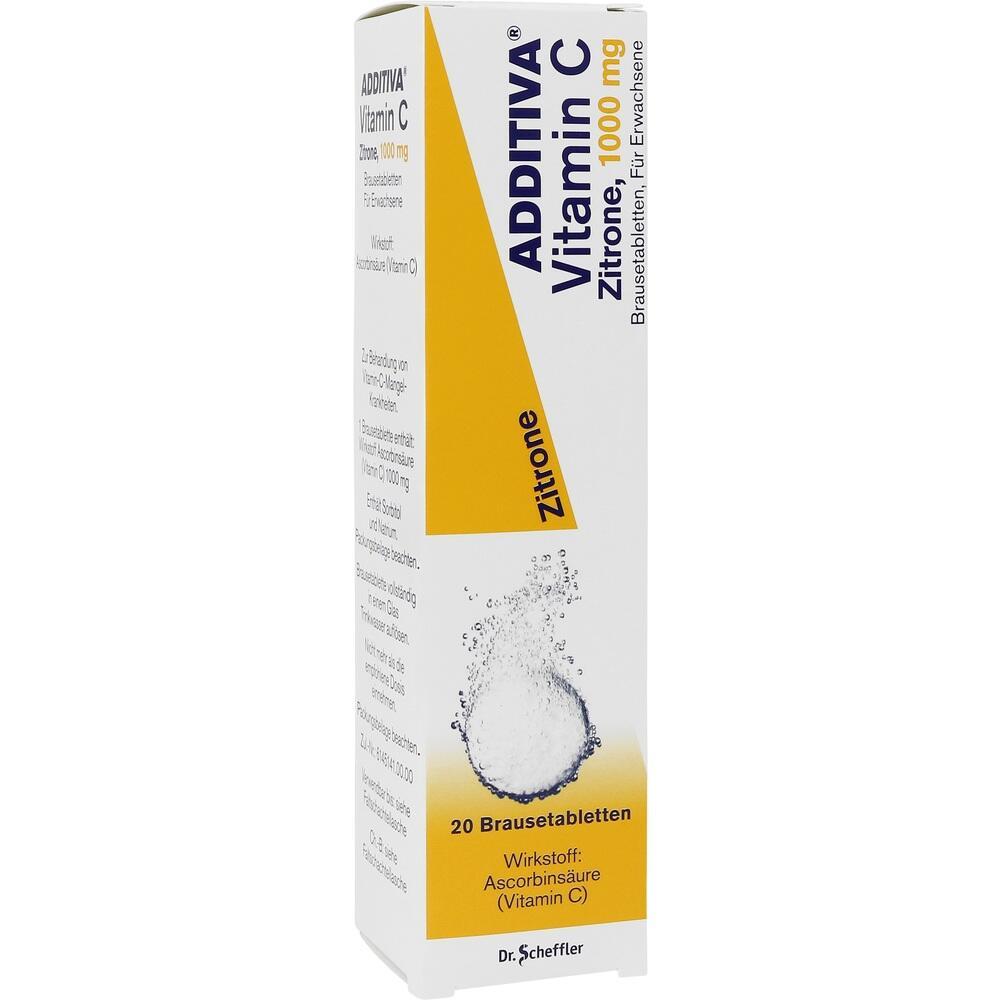 Verpackung von Vitamin C Brausetabletten mit Zitronengeschmack.