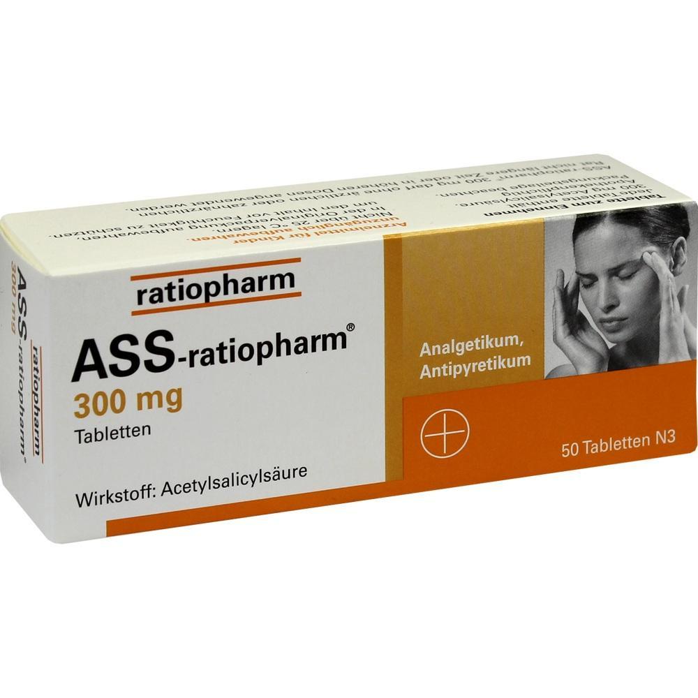 Eine Medikamentenpackung mit 50 Tabletten gegen Schmerzen und Fieber.