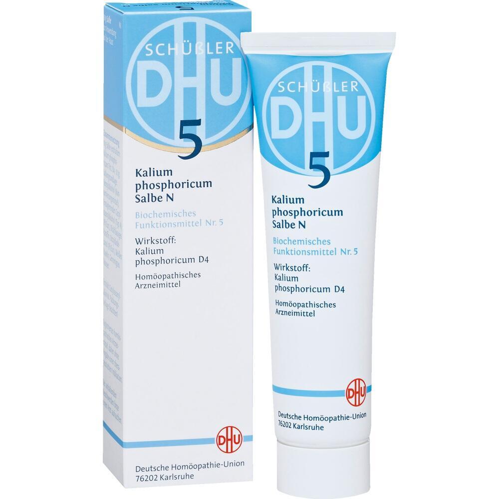 Eine blaue und wei&szlig;e Salbentube neben der Verpackung.