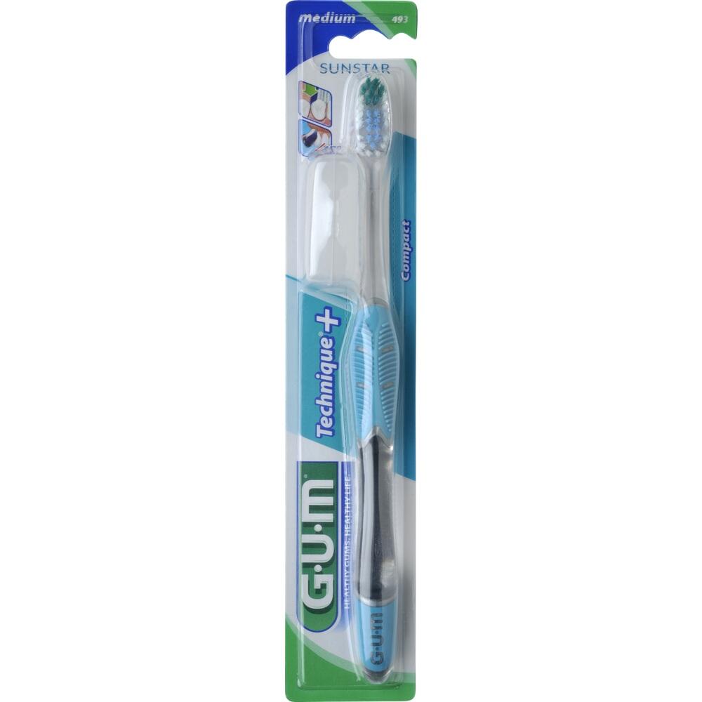 Eine blaue Zahnb&uuml;rste in einer Plastikverpackung.