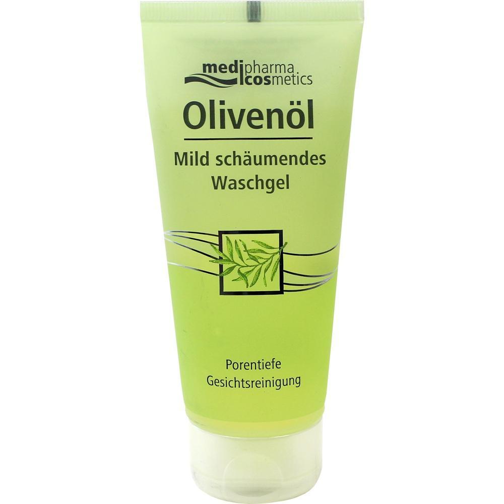 Grüne Tube mit Olivenöl Waschgel für porentiefe Reinigung.
