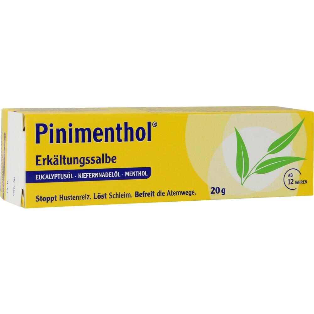 Gelbe Schachtel mit Erkältungssalbe, geeignet ab 12 Jahren.