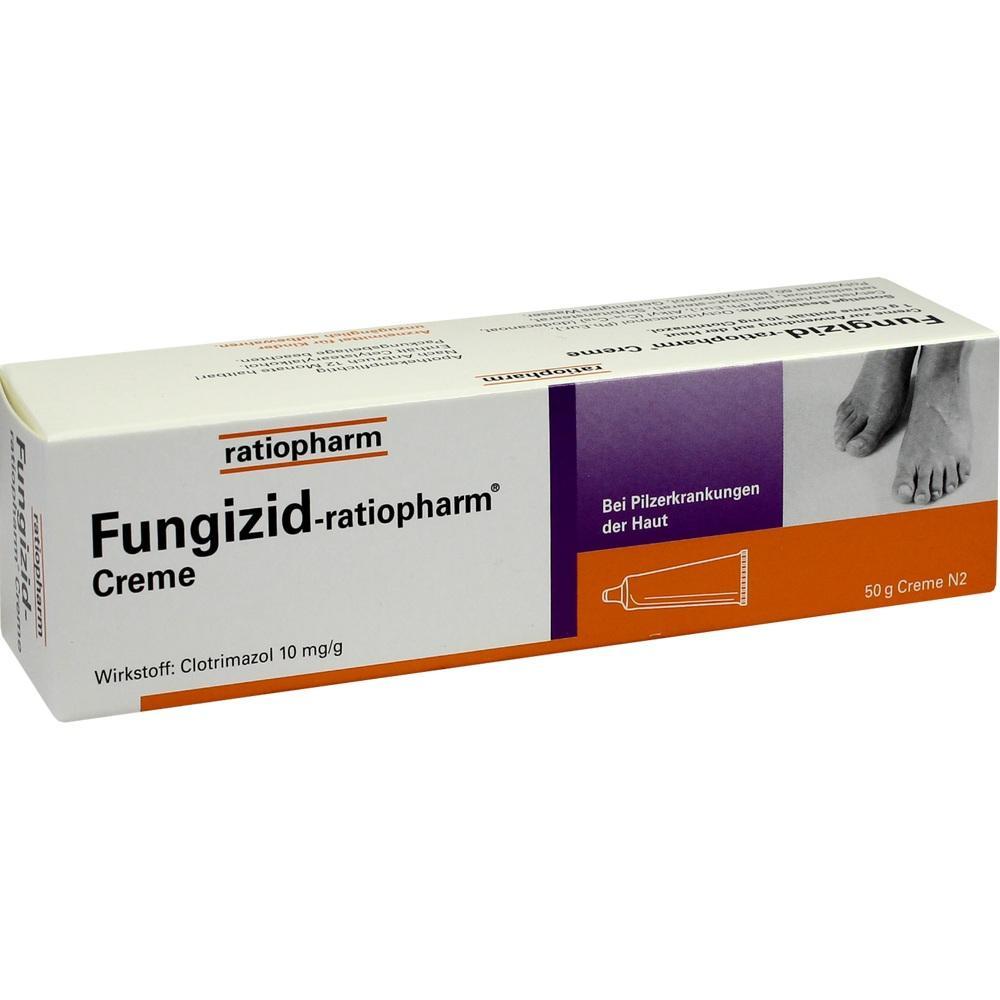 Eine Packung Fungizid-Creme gegen Hautpilzerkrankungen.