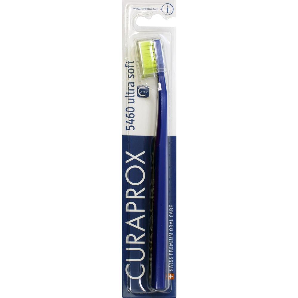 Eine Zahnb&uuml;rste in einer blauen Verpackung mit der Aufschrift "Curaprox".