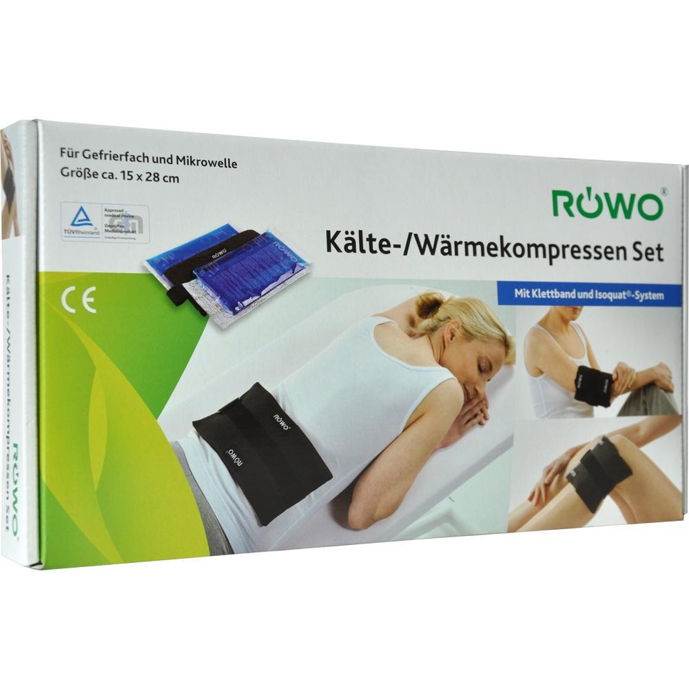 Eine Verpackung mit einem K&auml;lte-/W&auml;rmekompressen-Set f&uuml;r den K&ouml;rper.