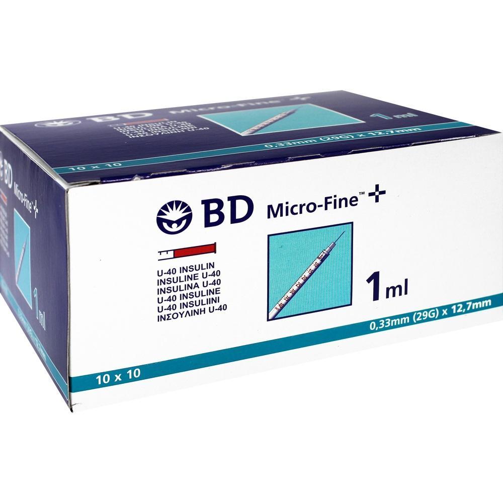 Eine Verpackung mit Insulinspritzen der Marke BD Micro-Fine.