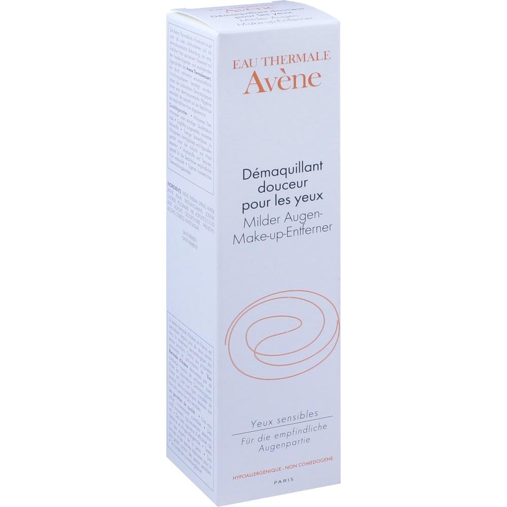 Wei&szlig;e Schachtel mit der Aufschrift "Milder Augen-Make-up-Entferner" von Av&egrave;ne.