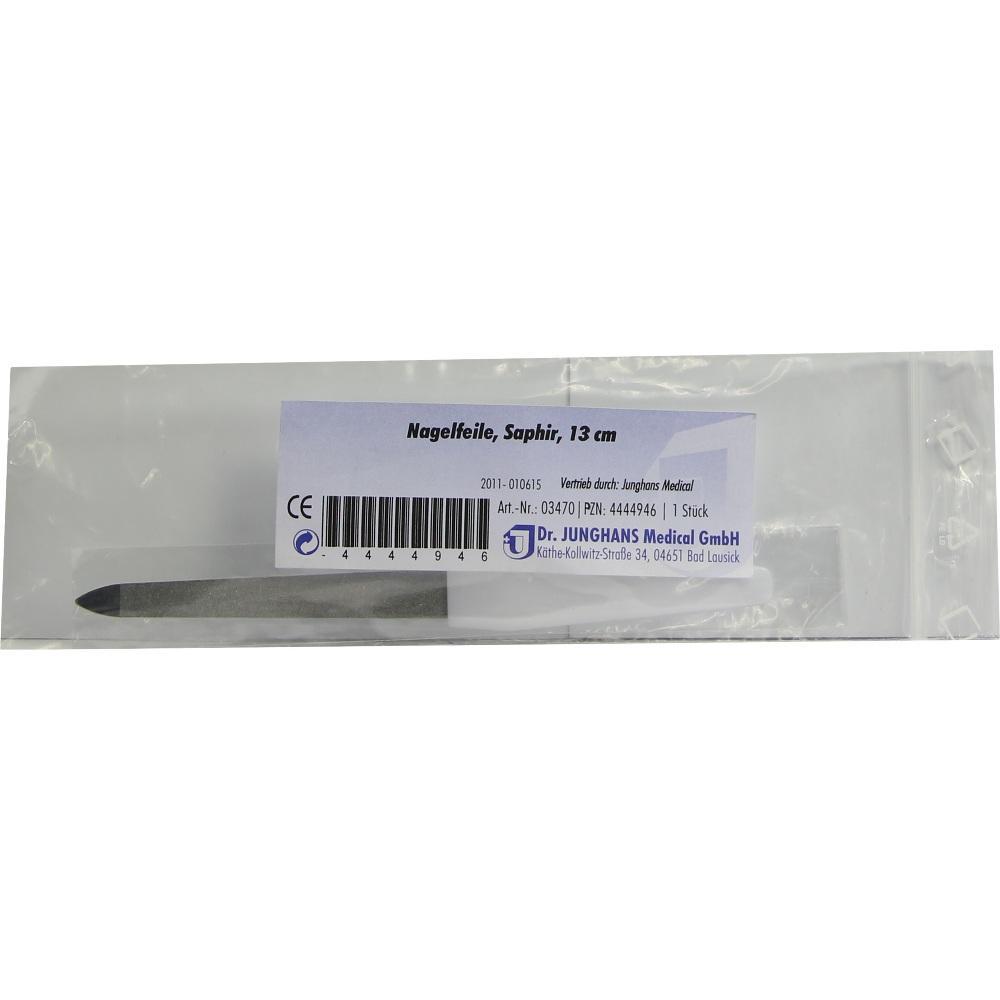 Eine verpackte Nagelfeile aus Saphir, 13 cm lang.