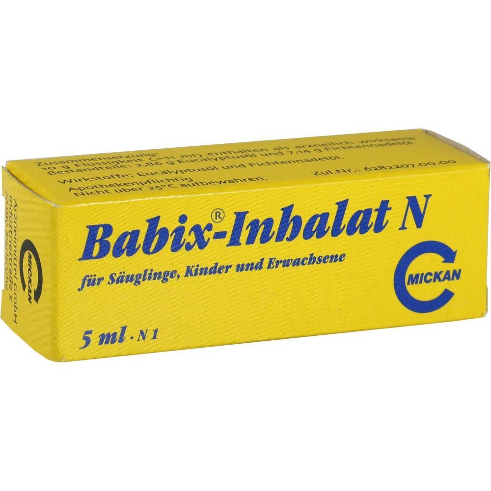 Gelbe Verpackung von Babix-Inhalat N f&uuml;r Babys, Kinder und Erwachsene.