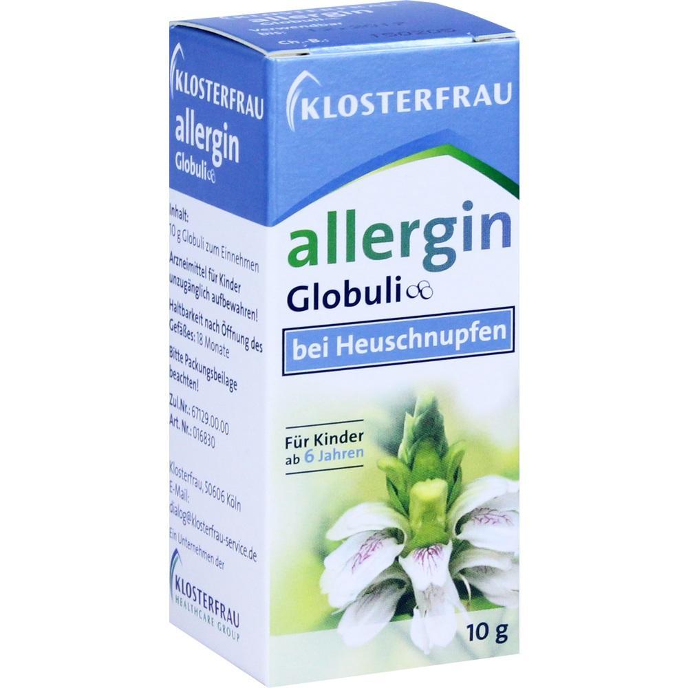 Kleine Packung Globuli-Medikament gegen Heuschnupfen für Kinder ab 6 Jahren.