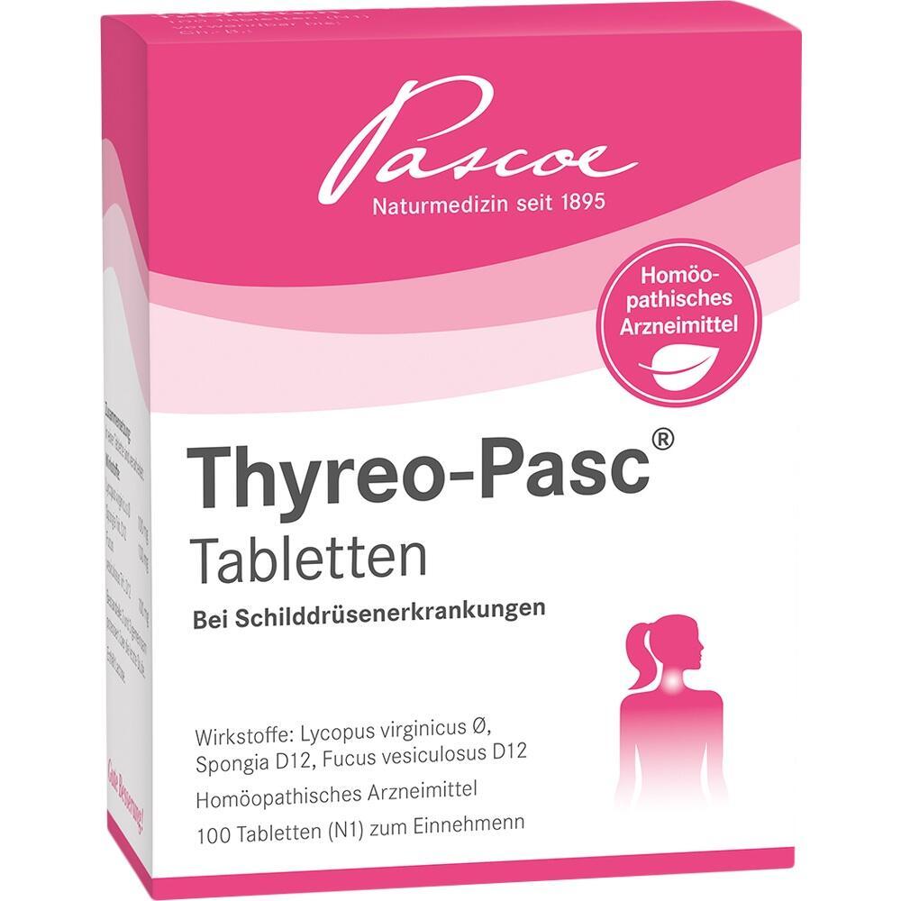 Die Verpackung zeigt hom&ouml;opathische Tabletten f&uuml;r Schilddr&uuml;senerkrankungen.