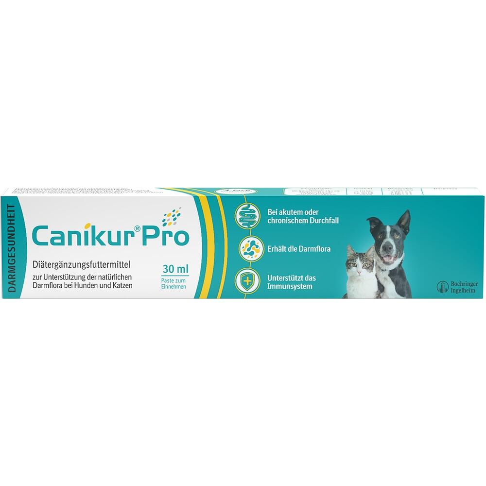 Verpackung von Canikur Pro f&uuml;r die Darmgesundheit von Hunden und Katzen.