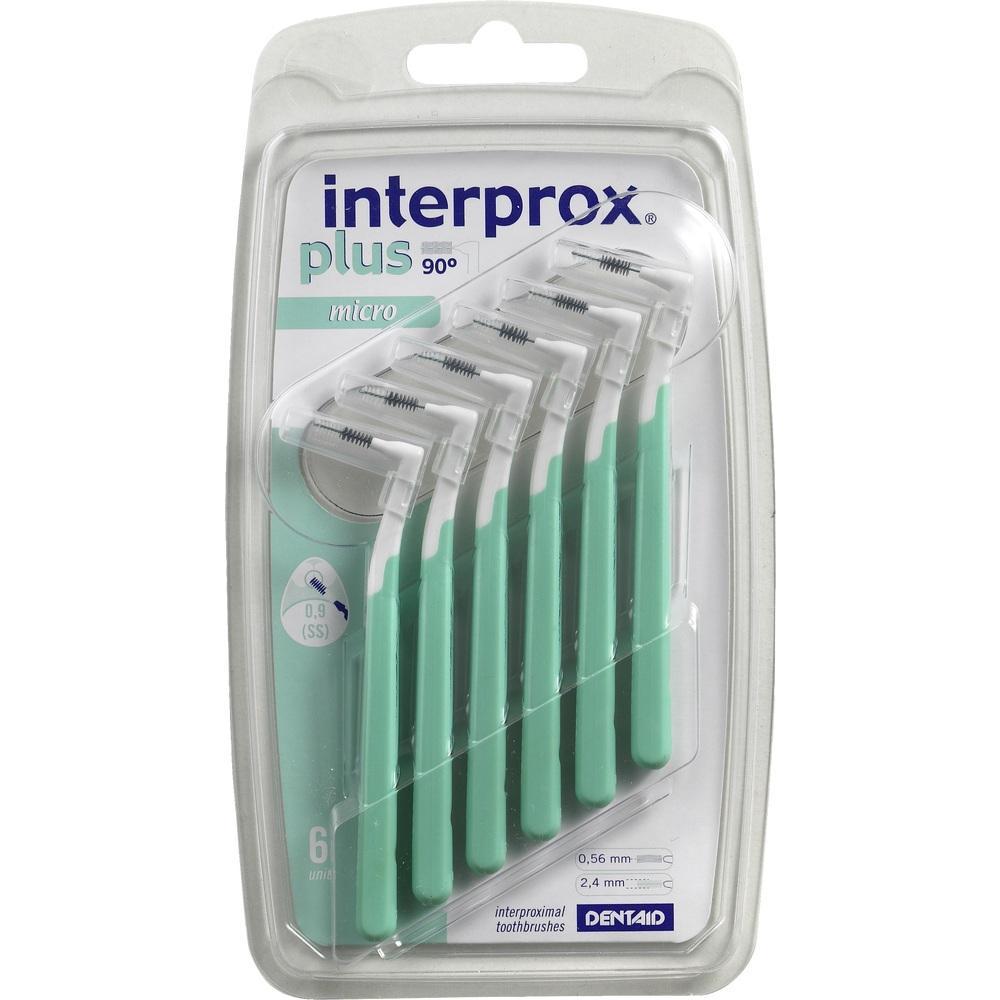 Eine Packung mit sechs gr&uuml;nen Interdentalb&uuml;rsten.