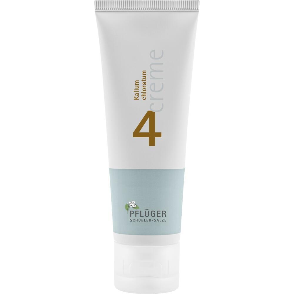 Eine Creme-Tube mit der Aufschrift "Kalium chloratum" und "4".