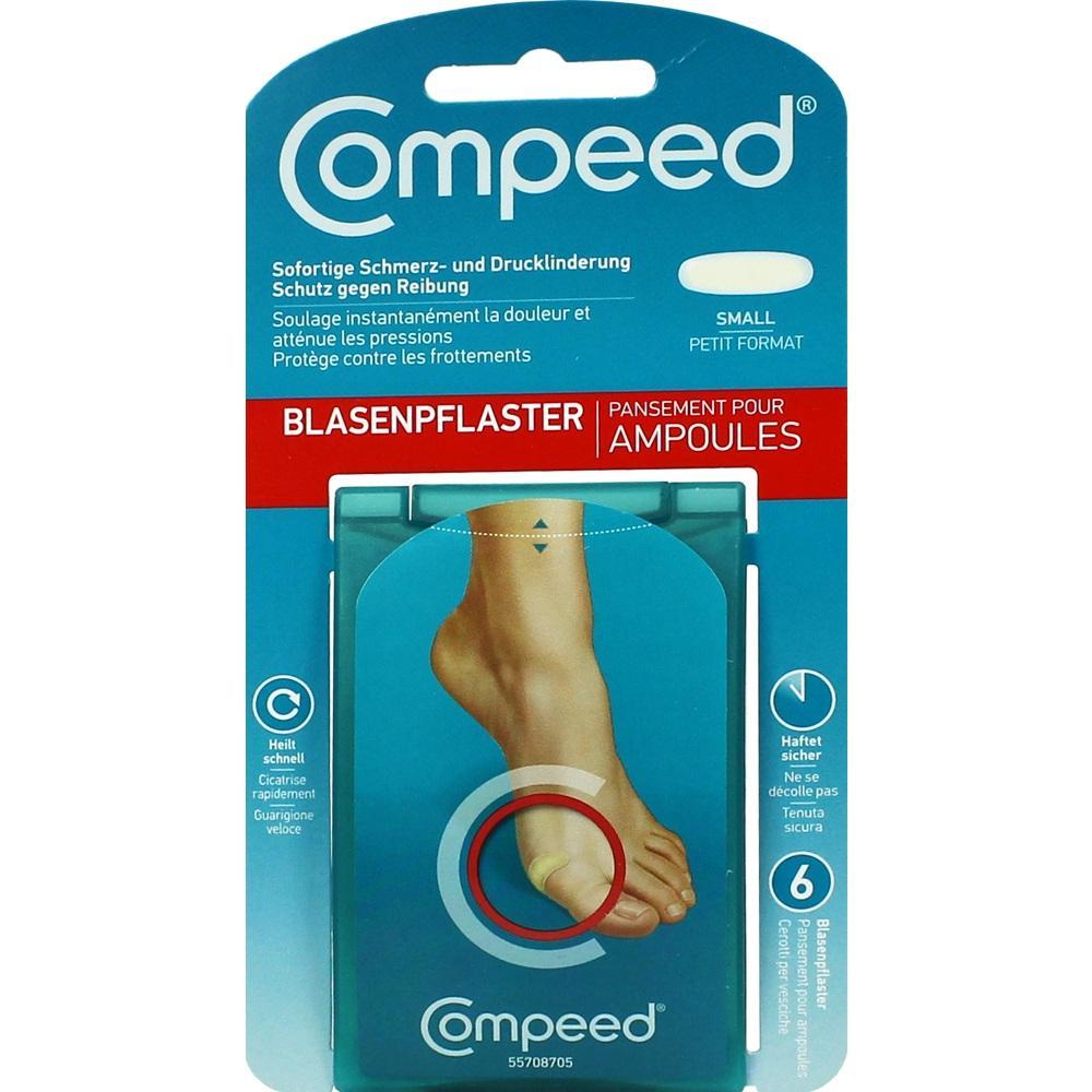Verpackung von Compeed Blasenpflastern f&uuml;r kleine Fu&szlig;blasen.