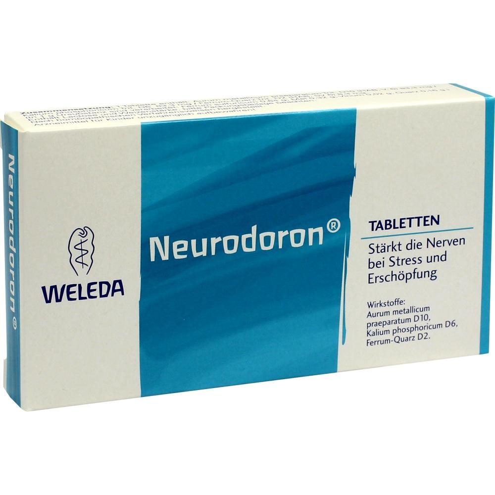 Eine Packung Neurodoron-Tabletten zur St&auml;rkung der Nerven bei Stress und Ersch&ouml;pfung.