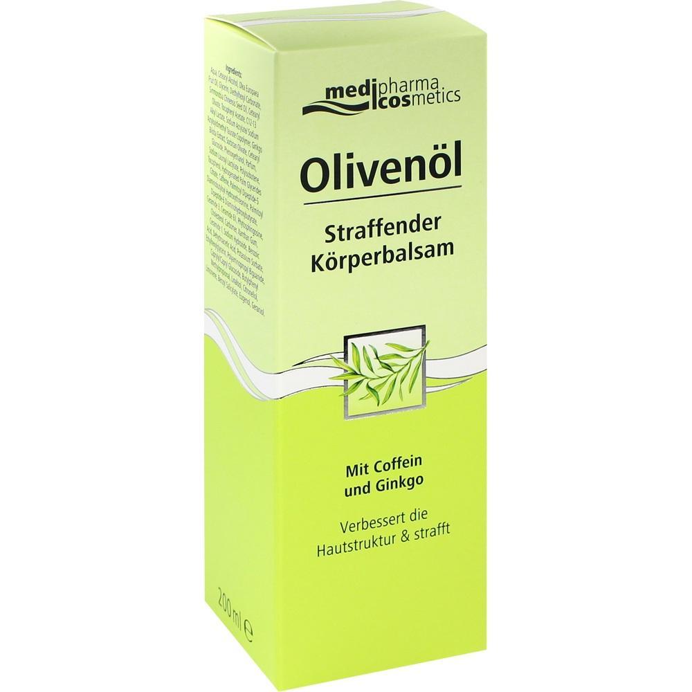 Gr&uuml;ne Verpackung von Oliven&ouml;l-K&ouml;rperbalsam mit Coffein und Ginkgo.