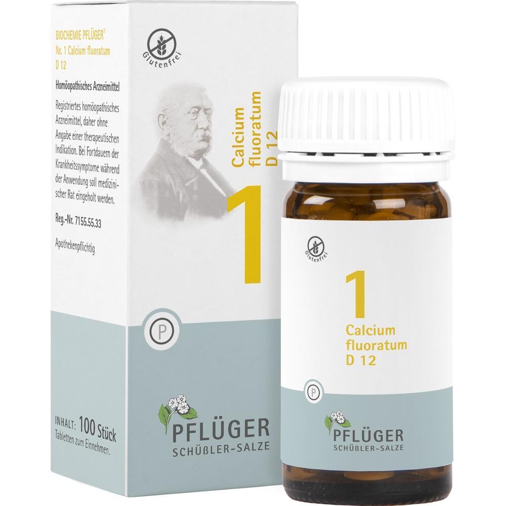 Ein Medikamentenfl&auml;schchen und eine dazugeh&ouml;rige Verpackung mit der Aufschrift "Calcium fluoratum D12".